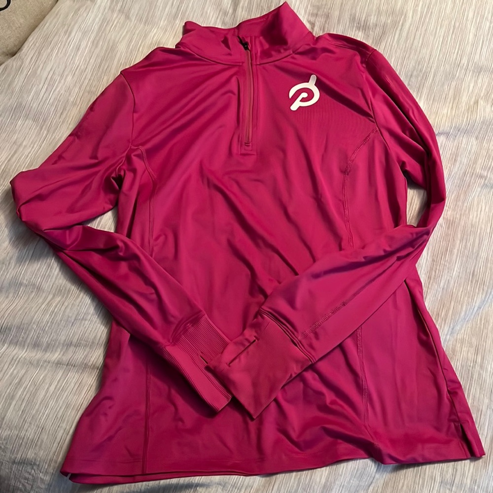 Pink Peloton long sleeve quarter zip